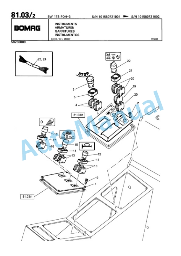 Bomag BW 178 PDH-3 Single Drum Wheel Drive Vibratory Roller Spare Parts Catalogue 00815372-2