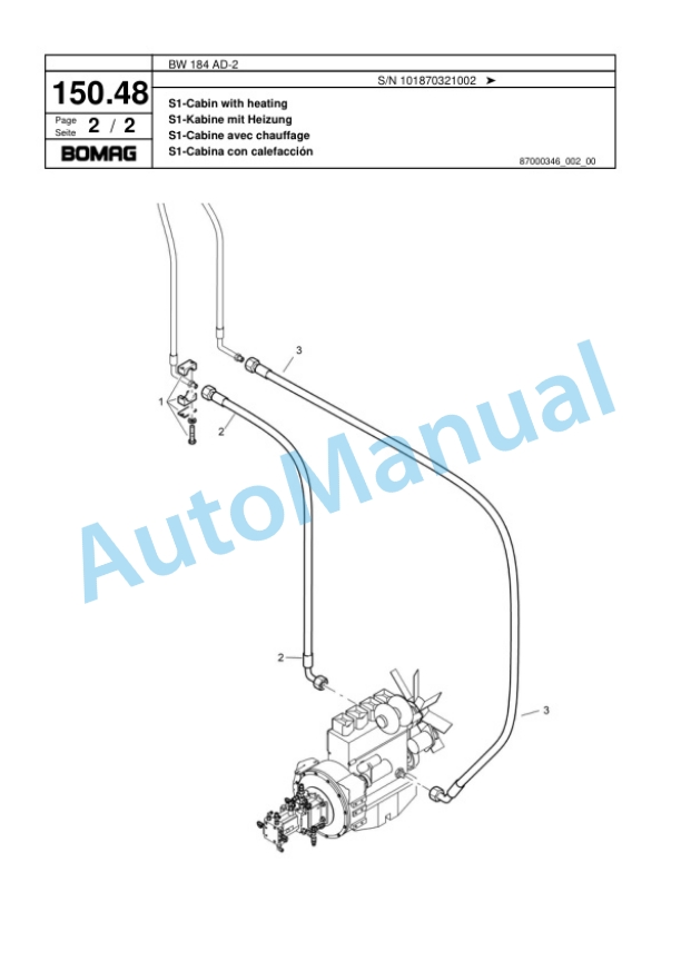 Bomag BW 184 AD-2 Tandem Vibratory Roller Spare Parts Catalogue 00817841-4