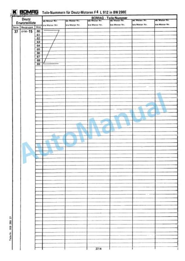 Bomag BW 200E Double Vibratory Roller Spare Parts Catalogue 00811700 GE-5