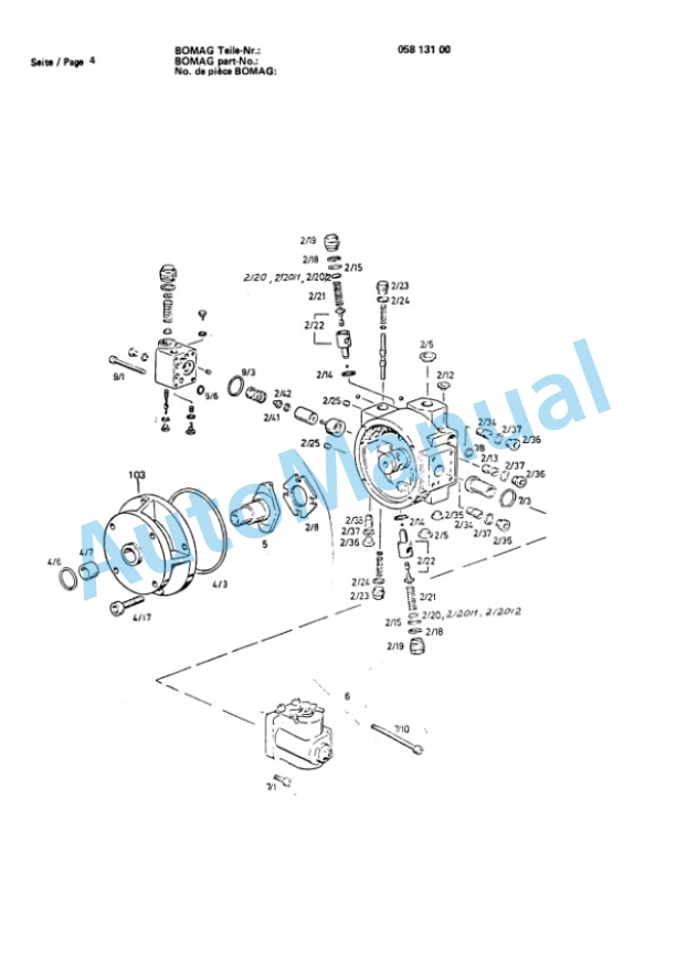 Bomag BW 201 AD Tandem Vibratory Roller Spare Parts Catalogue 00812910-2
