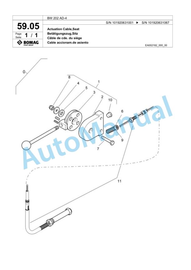 Bomag BW 202 AD-4 Tandem Vibratory Roller Spare Parts Catalogue 00818961-2