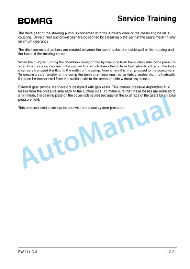 Bomag BW 211 D-3 Single Drum Roller Training Manual 00809907-4