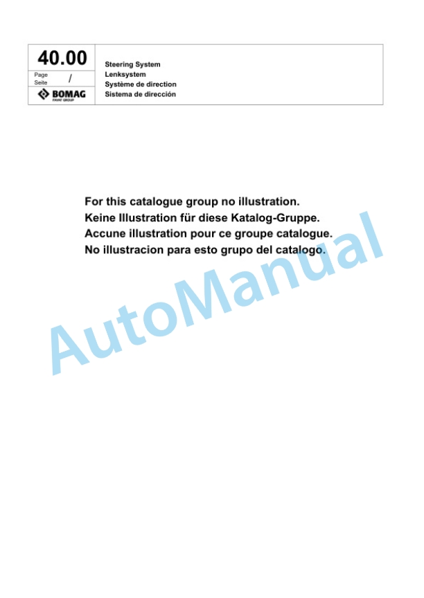 Bomag BW 211 D-40 Single Drum Wheel Drive Vibratory Roller Spare Parts Catalogue 00818371-2