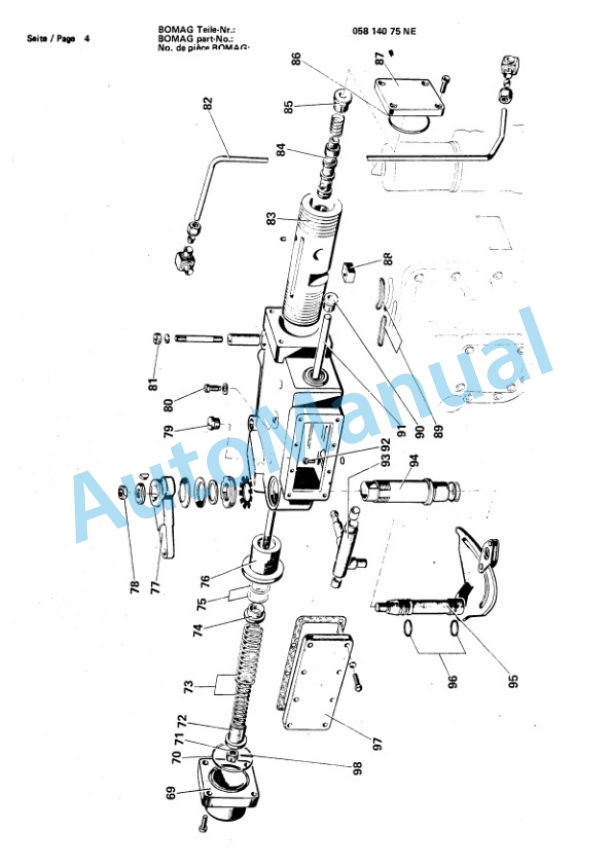 Bomag BW 212, BW 212 D, BW 212 PD Single Drum Vibratory Roller Spare Parts Catalogue 00814201-5