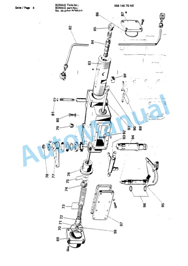 Bomag BW 212, BW 212 D, BW 212 PD Single Drum Vibratory Roller Spare Parts Catalogue 00814204-5