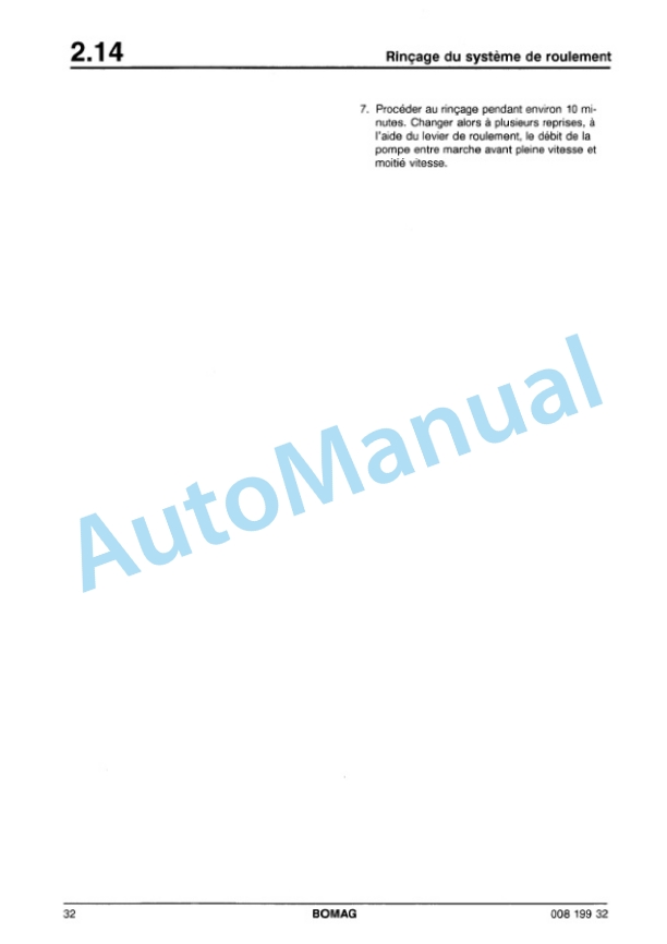 Bomag BW 212 D-3, BW 212 PD-3, BW 214 D-3, BW 214 PD-3 Inspection and Adjustment Work Repair Manual 00819932 FR-4