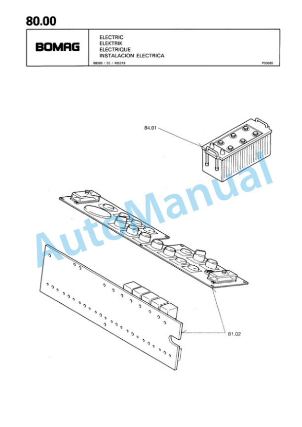 Bomag BW 212 PD-2 Single Drum Wheel Drive Vibratory Roller Spare Parts Catalogue 00811619-4