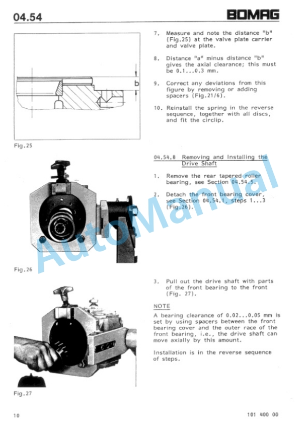 Bomag BW 213, BW 213 D, BW 213 PD, BW 213 PDH Single-Drum Wheel Drive Vibratory Roller Repair Instructions 00819094-2