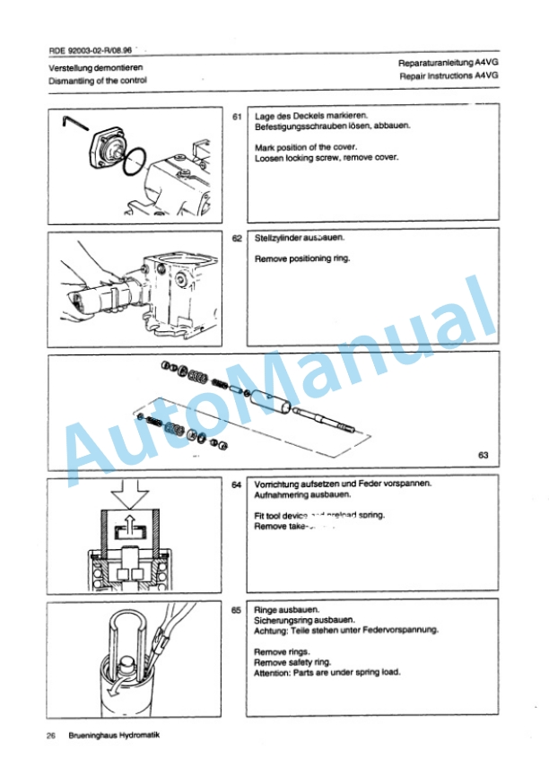 Bomag BW 213 D-3, BW 213 PD-3, BW 214 D-3, BW 214 PD-3 Single Drum Wheel Drive Repair Instructions 00819491-2