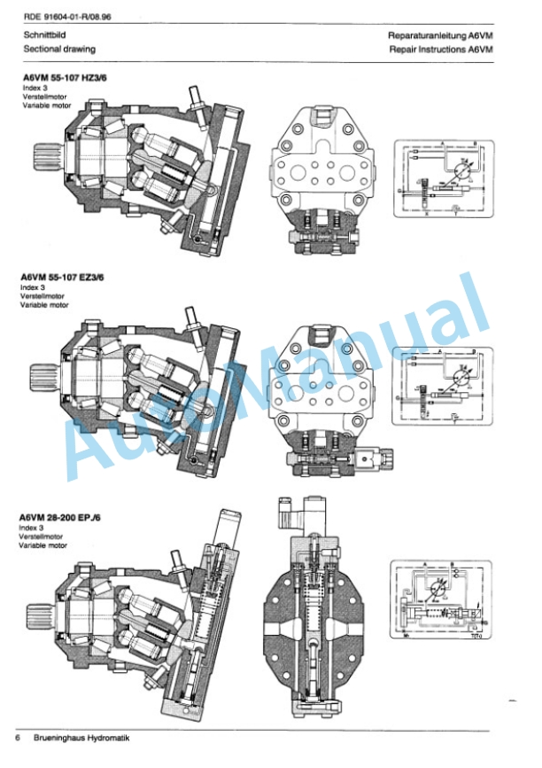 Bomag BW 213 D-3, BW 213 PD-3, BW 214 D-3, BW 214 PD-3 Single Drum Wheel Drive Repair Instructions 00819491-3