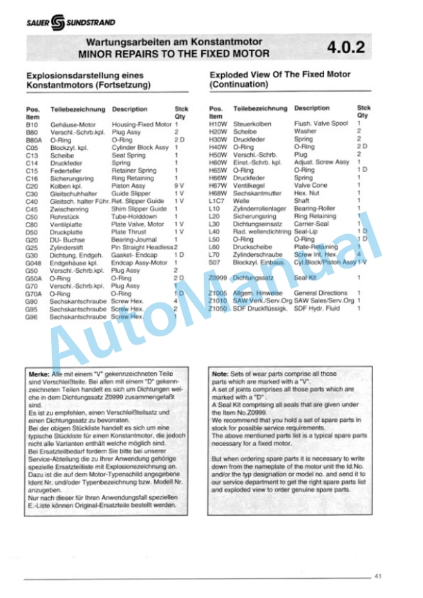 Bomag BW 213 DH-3, BW 213 PDH-3, BW 214 DH-3, BW 214 PDH-3 Single Drum Wheel Drive Repair Instructions 00819116-2