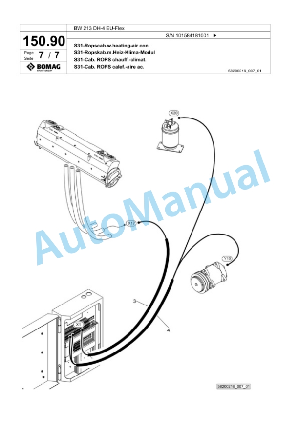 Bomag BW 213 DH-4 EU-Flex Single Drum Wheel Drive Vibratory Roller Spare Parts Catalogue 00824433-4