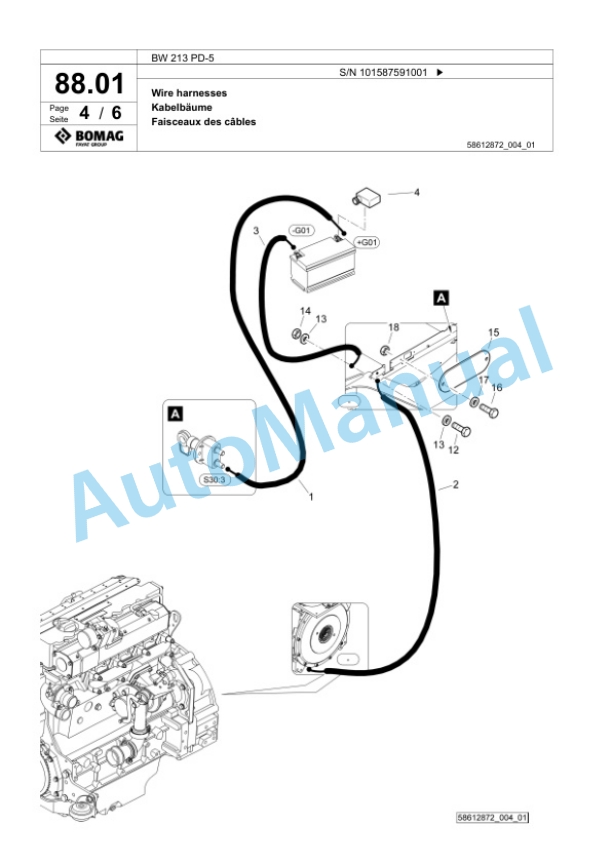 Bomag BW 213 PD-5 Single Drum Wheel Drive Vibratory Roller Spare Parts Catalogue 00826165-2