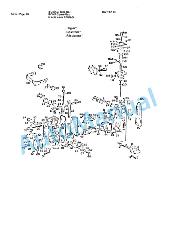 Bomag BW 213 PD Single Drum Wheel Drive Vibratory Roller Spare Parts Catalogue 00812211-2
