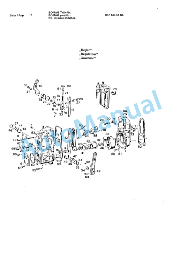 Bomag BW 213 Single Drum Wheel Drive Vibratory Roller Spare Parts Catalogue 00812214-2