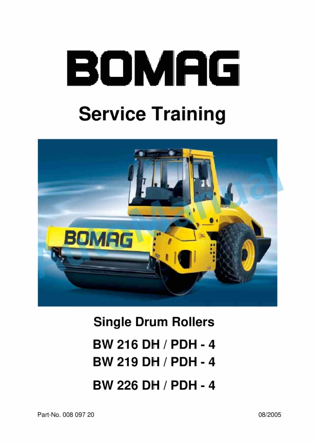 Bomag BW 216 DH-4 to BW 226 PDH-4 Single Drum Rollers Service Training 00809720