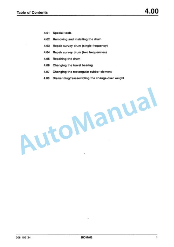 Bomag BW 217 PD-2 Single Drum Wheel Drive Repair Instructions 00819461-2