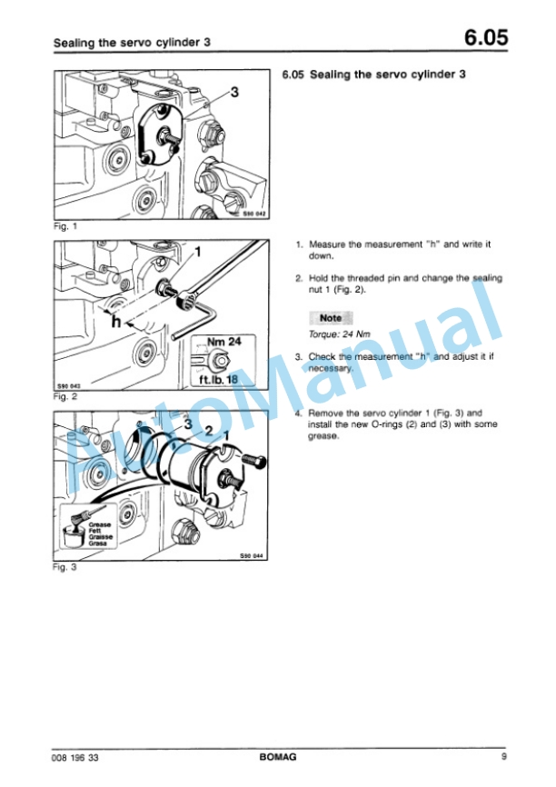 Bomag BW 217 PD-2 Single Drum Wheel Drive Repair Instructions 00819461-4