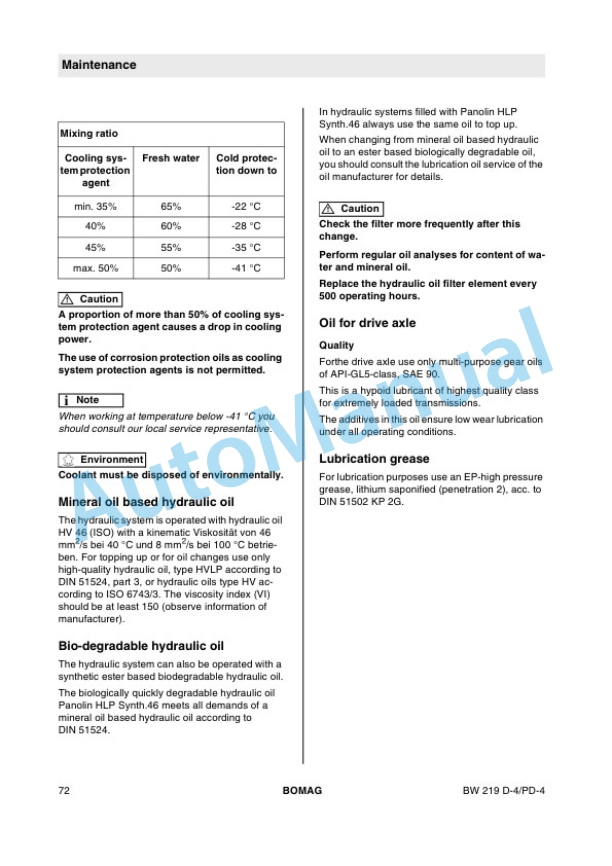 Bomag BW 219 DH-4, BW 219 PDH-4 Single Drum Roller Operating and Maintenance Instructions 00806281-2