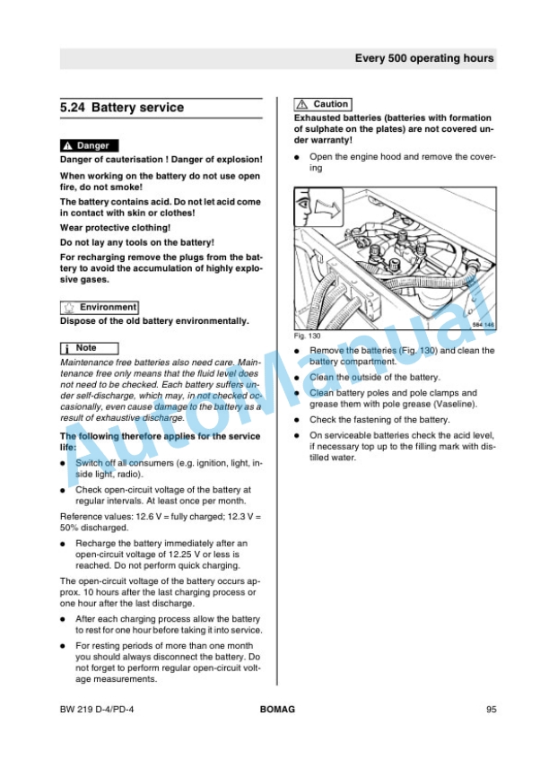 Bomag BW 219 DH-4, BW 219 PDH-4 Single Drum Roller Operating and Maintenance Instructions 00806281-3