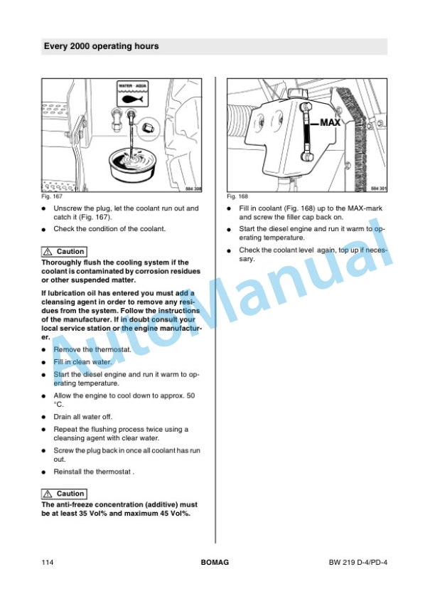 Bomag BW 219 DH-4, BW 219 PDH-4 Single Drum Roller Operating and Maintenance Instructions 00806281-5