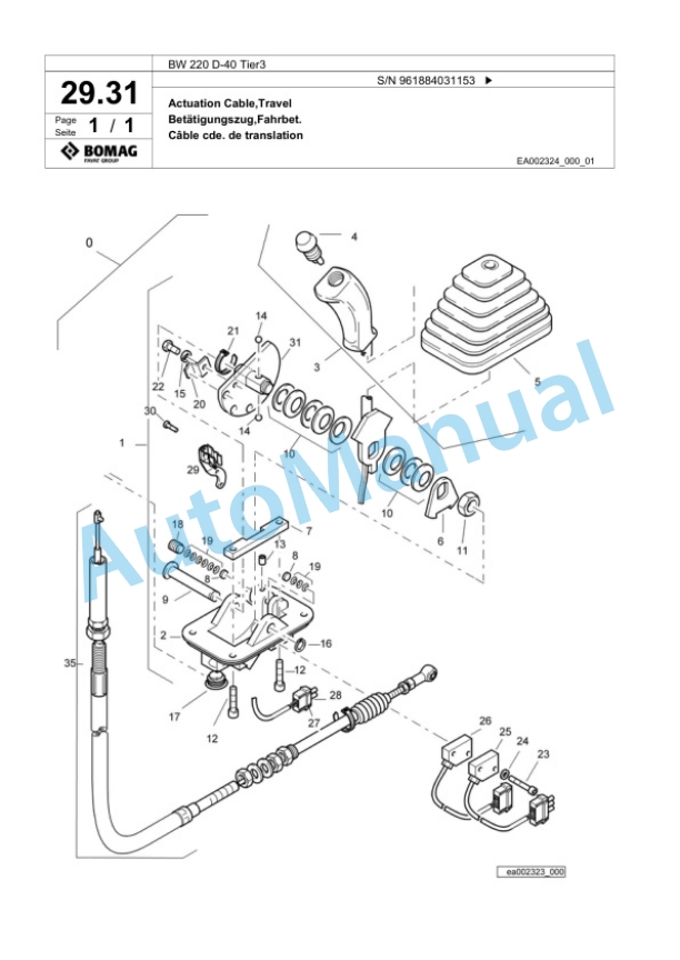 Bomag BW 220 D-40 Tier3 Single Drum Wheel Drive Vibratory Roller Spare Parts Catalogue 00826223-2