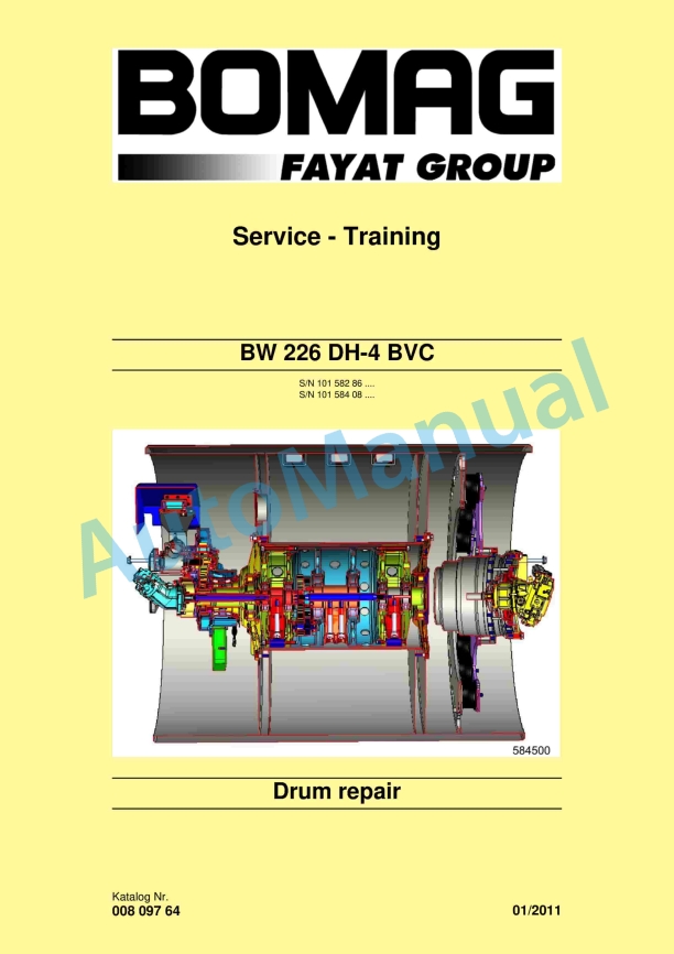 Bomag BW 226 DH-4 BVC Drum Repair Service Training 00809764