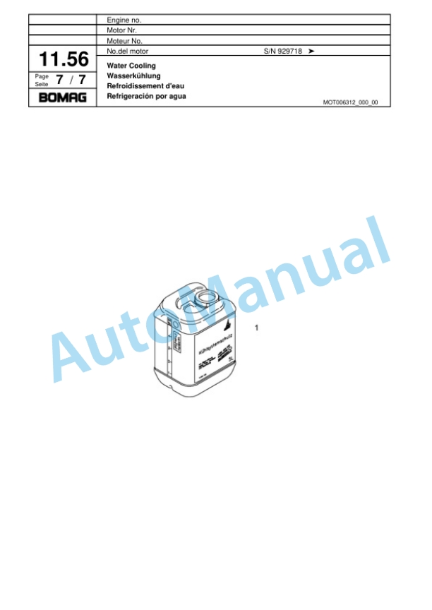Bomag BW 226 DH-4 Single Drum Wheel Drive Vibratory Roller Spare Parts Catalogue 00817815-2