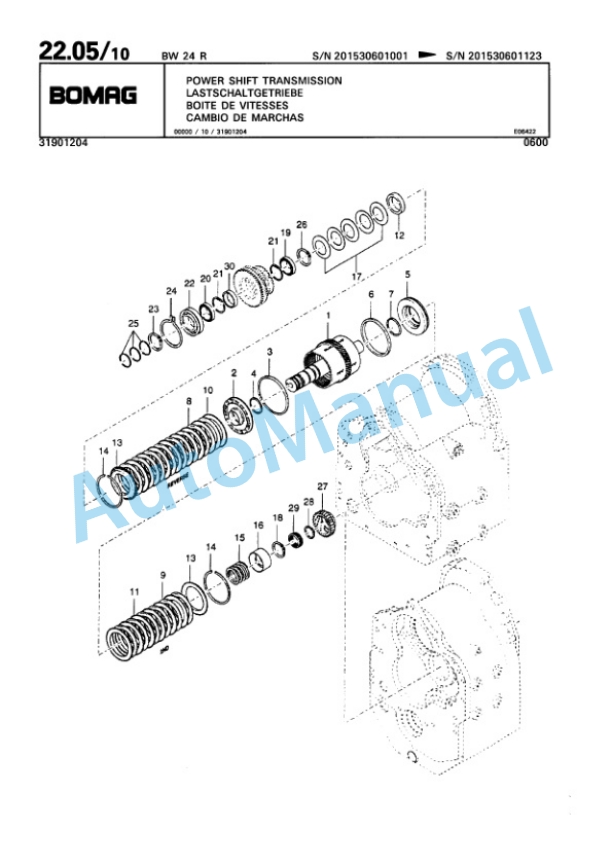 Bomag BW 24 R Pneumatic Tyred Roller Spare Parts Catalogue 00817854-2