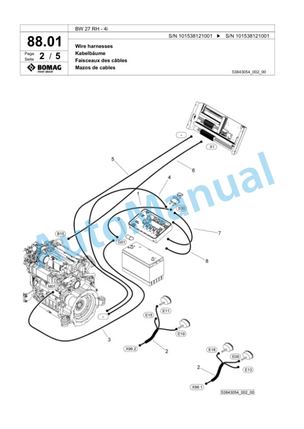 Bomag BW 27 RH-4i Pneumatic Tyred Roller Spare Parts Catalogue 00824131-3