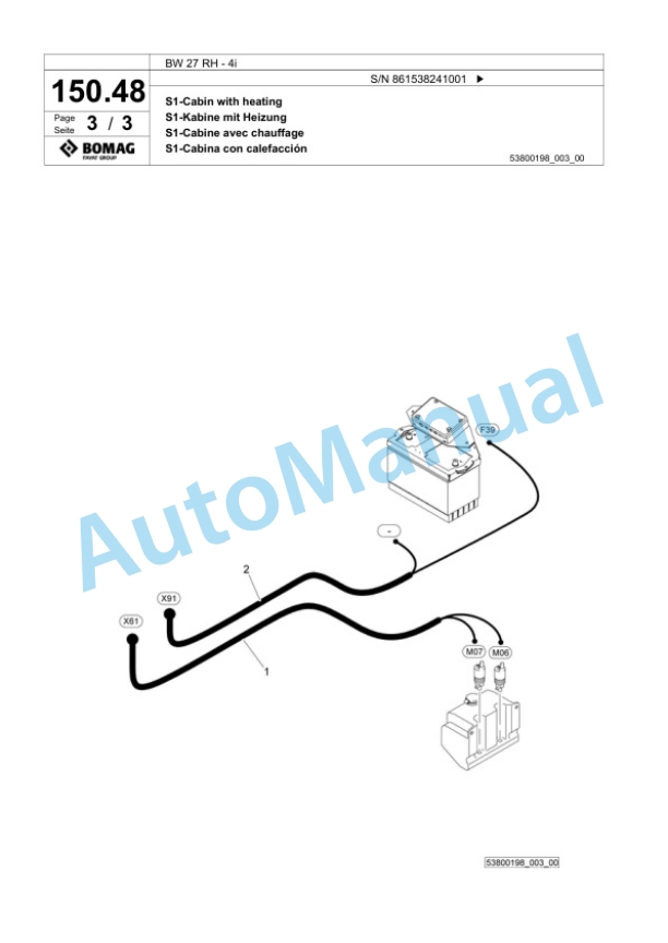 Bomag BW 27 RH-4i Pneumatic Tyred Roller Spare Parts Catalogue 00824705-5