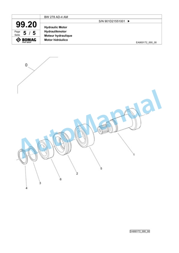 Bomag BW 278 AD-4 AM Tandem Vibratory Roller Spare Parts Catalogue 00818841-4