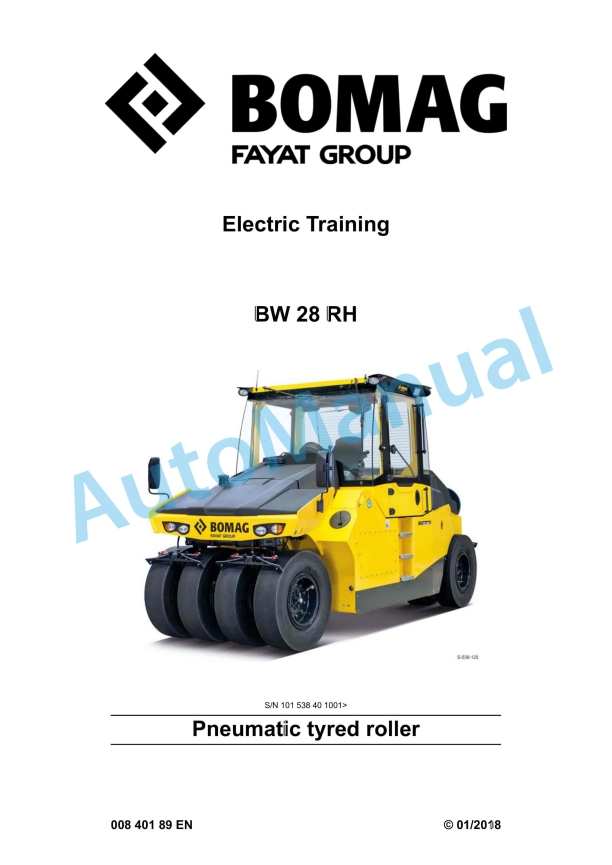 Bomag BW 28 RH Pneumatic Tyred Roller Electric Training 00840189