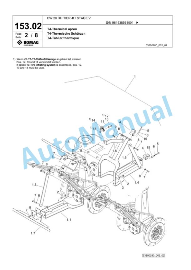 Bomag BW 28 RH TIER 4f - STAGE V Pneumatic Tyred Roller Spare Parts Catalogue 00826695-4