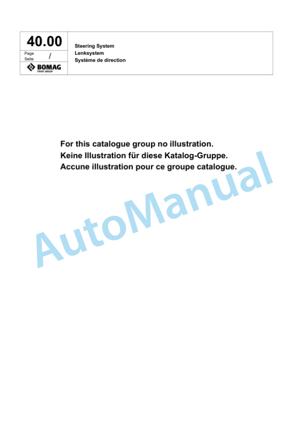 Bomag BW 332 DEEP IMPACT Single Drum Wheel Drive Vibratory Roller Spare Parts Catalogue 00818725-2