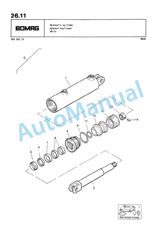 Bomag BW 4AS, BW 6AS Tandem Static Roller Spare Parts Catalogue 00813910-2
