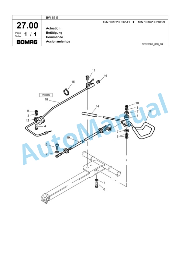Bomag BW 55 E Single-Drum Vibration Roller Spare Parts Catalogue 00817553-3