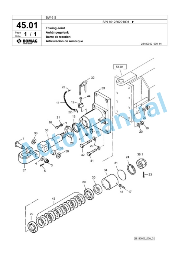 Bomag BW 6 S Tower Roller Spare Parts Catalogue 00818683-5