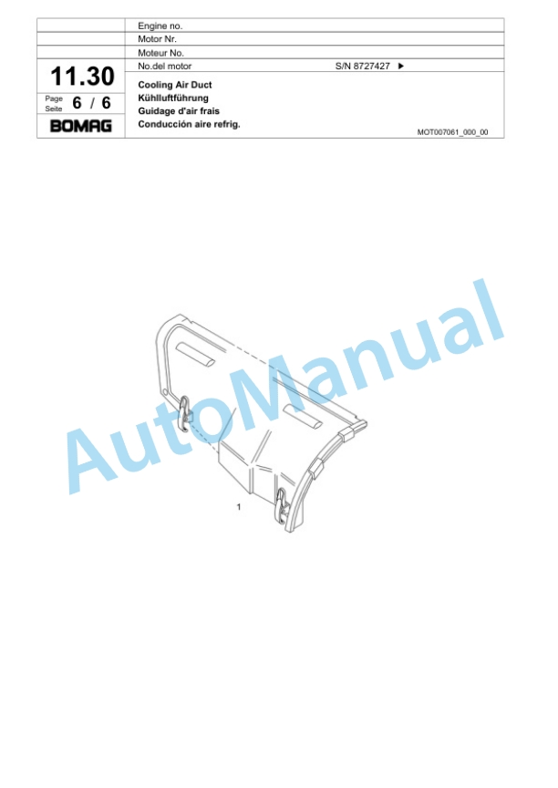 Bomag BW 6 Tower Roller Spare Parts Catalogue 00817955-2