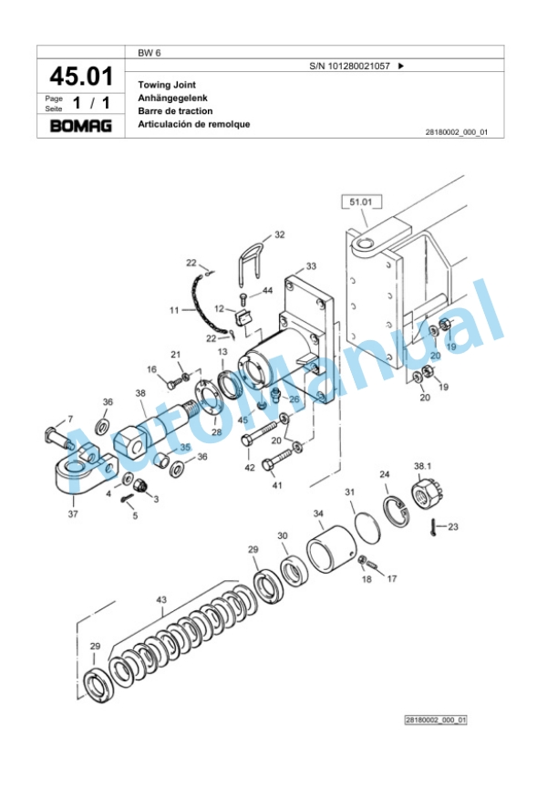 Bomag BW 6 Tower Roller Spare Parts Catalogue 00817955-4
