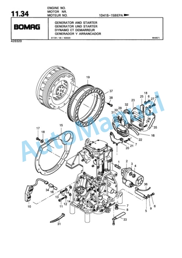 Bomag BW 62 H Double Vibratory Roller Spare Parts Catalogue 00813671-2