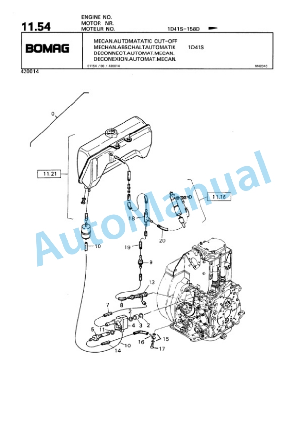 Bomag BW 65 H Double Vibratory Roller Spare Parts Catalogue 00810195-2