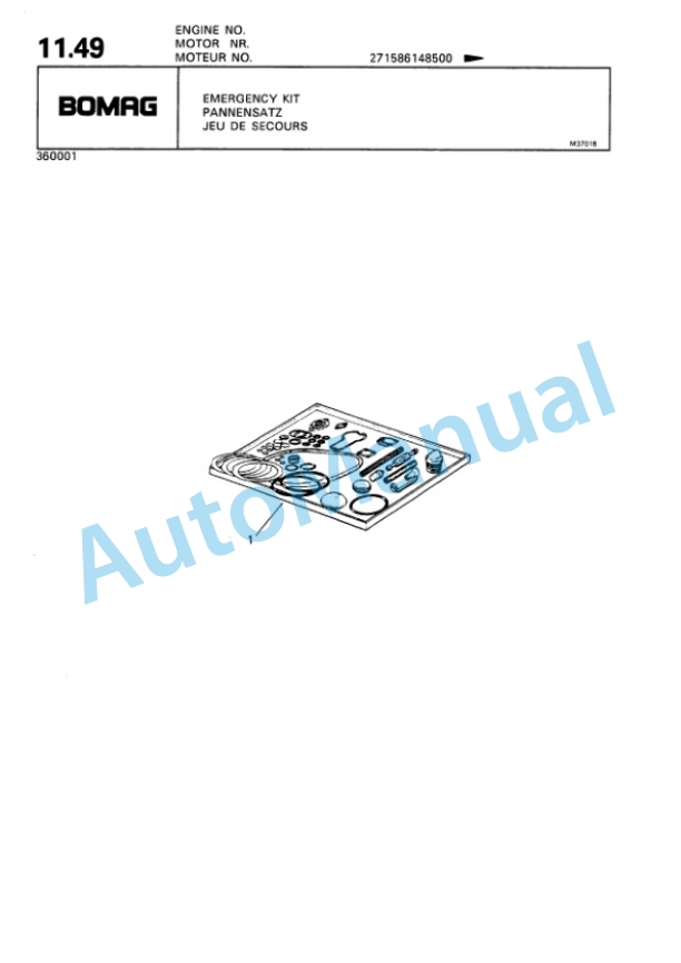 Bomag BW 65 HS Double Vibratory Roller Spare Parts Catalogue 00810013-2