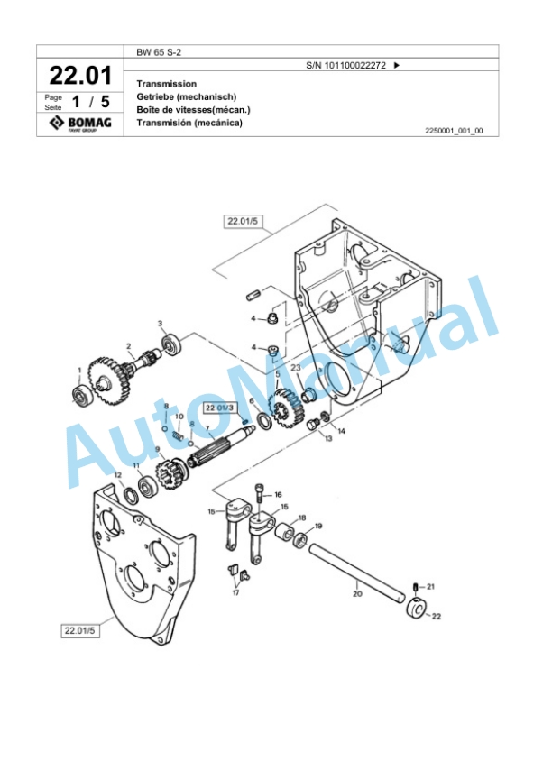 Bomag BW 65 S-2 Double Vibratory Roller Spare Parts Catalogue 00818777-2