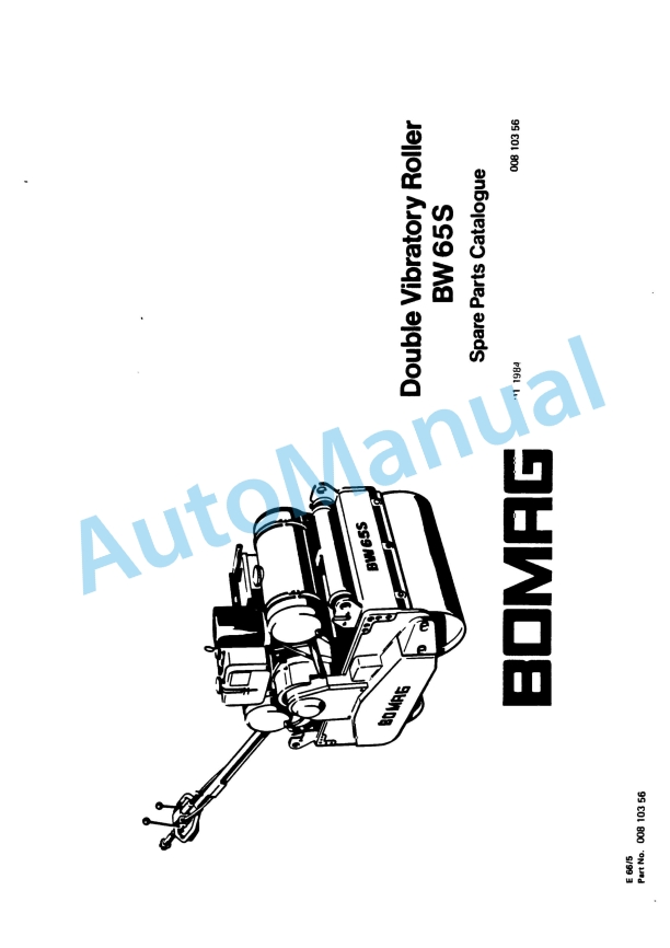 Bomag BW 65 S Double Vibratory Roller Spare Parts Catalogue 00810356