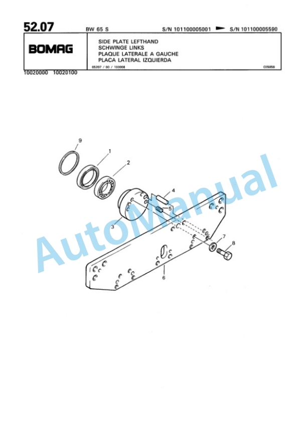 Bomag BW 65 S Double Vibratory Roller Spare Parts Catalogue 00811405-3