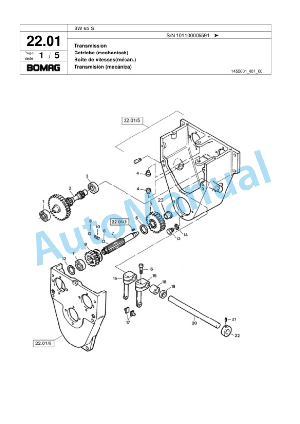 Bomag BW 65 S Double Vibratory Roller Spare Parts Catalogue 00817559-2