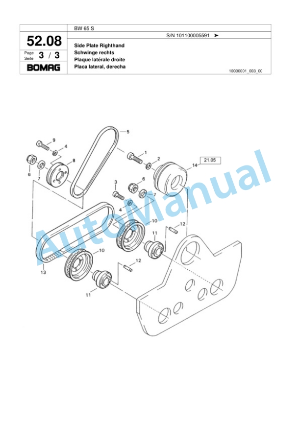 Bomag BW 65 S Double Vibratory Roller Spare Parts Catalogue 00817559-3