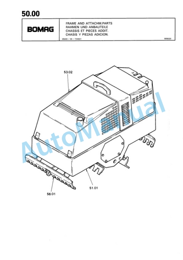 Bomag BW 65 T, BW 85 T, BW 105 T Trench Compactor Spare Parts Catalogue 00815204-3