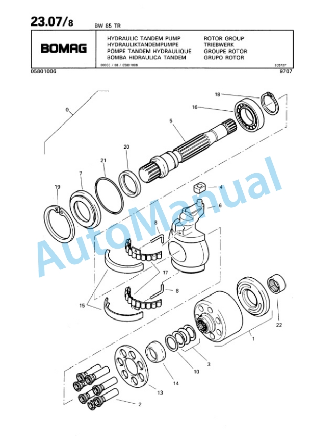 Bomag BW 65 TR, BW 85 TR, BW 105 TR Trench Compactor Spare Parts Catalogue 00815211-2